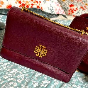 Tory Burch maroon, burgundy purse and wallet